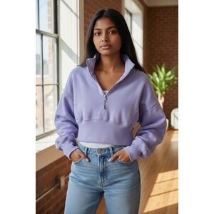 Aerie Lavender Half-Zip Sweatshirt